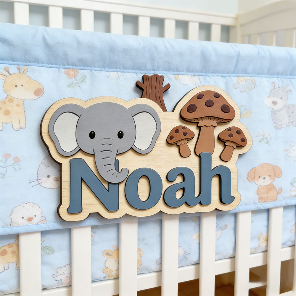 Baby Nursery Themes Boy - Placa de Identificación Personalizable con Dibujo