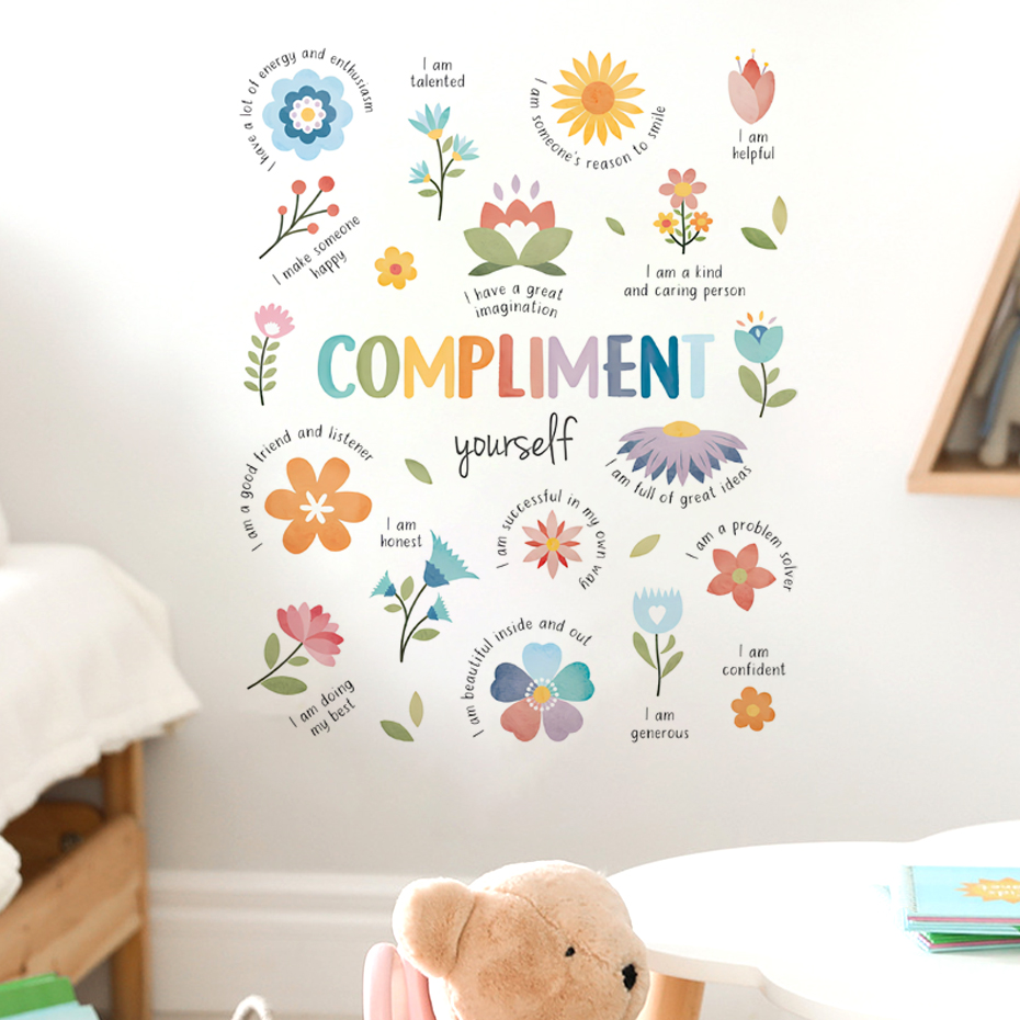 Baby Nursery Quotes - Pegatina de pared de acuarela con