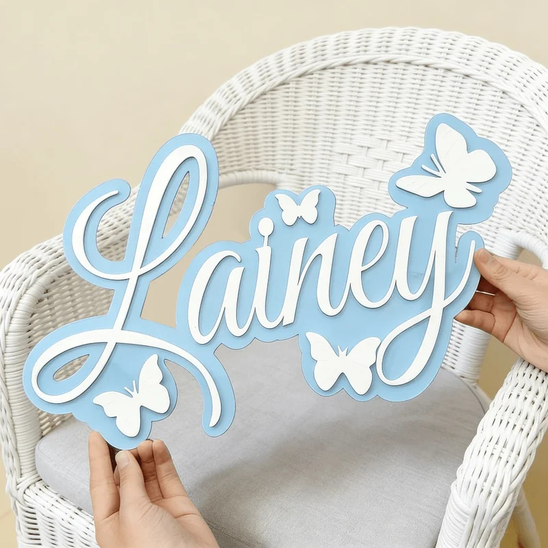 Baby Nursery Name - Placa con Nombre de Bebé Personalizada,
