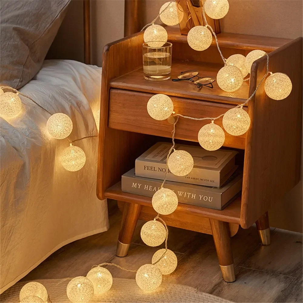 Baby Nursery Lamp - Guirnalda de algodón para Halloween, bolas