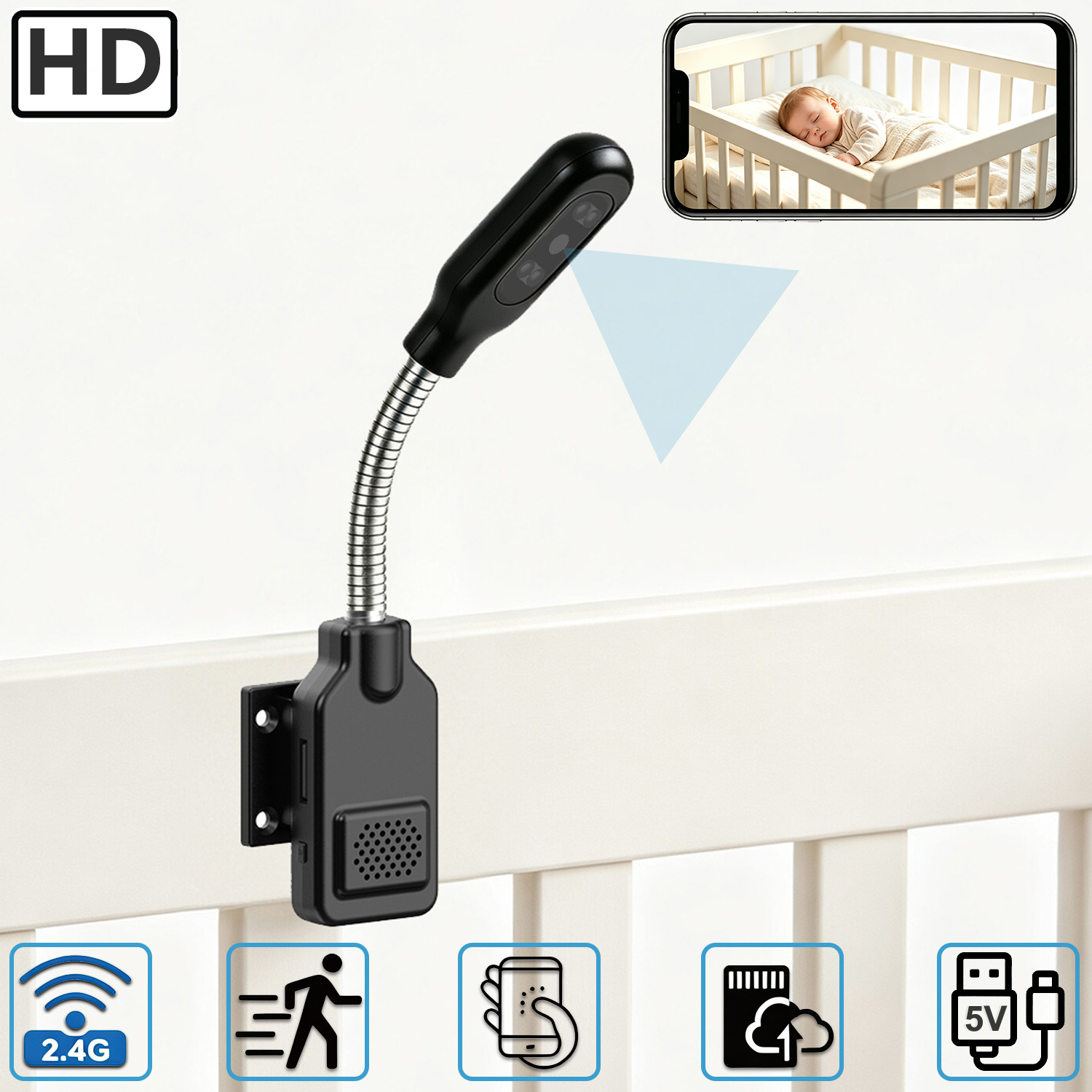 Baby Nursery Camera - Cámara de Vigilancia Flexible con Cuello