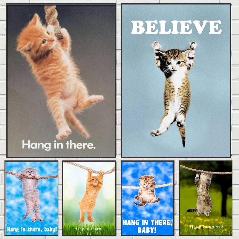 Baby Nursery Images - Póster de Yoga con bonito gato