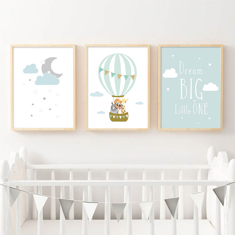Baby Nursery Quotes - Póster de luna y globos para