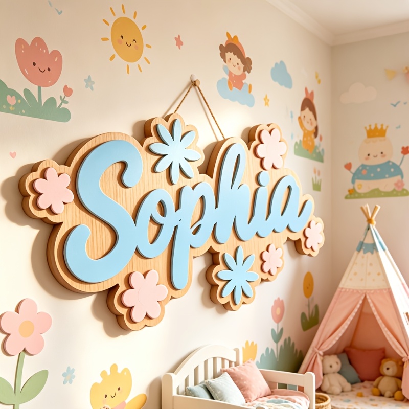 Baby Nursery Decor - Letrero Personalizado con Nombre y Diseño