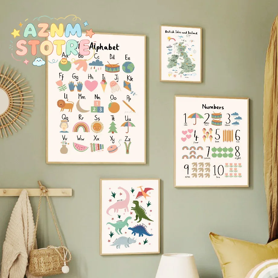Baby Nursery Images - Mapa del Mundo Animal, Alfabeto de