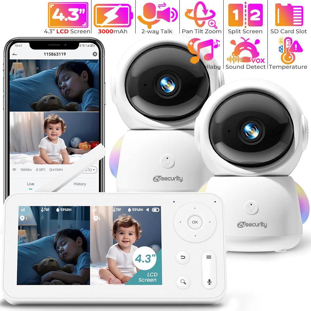 Baby Nursery Camera - Monitor de bebé 2K con 2