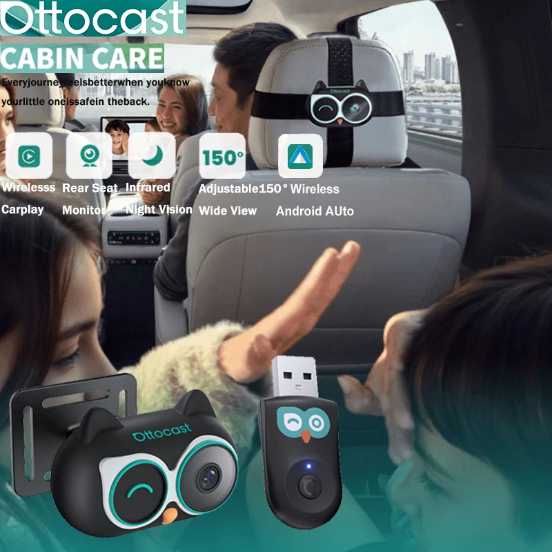 Baby Nursery Camera - Adaptador Inalámbrico CarPlay Ottocast Cabin Care,