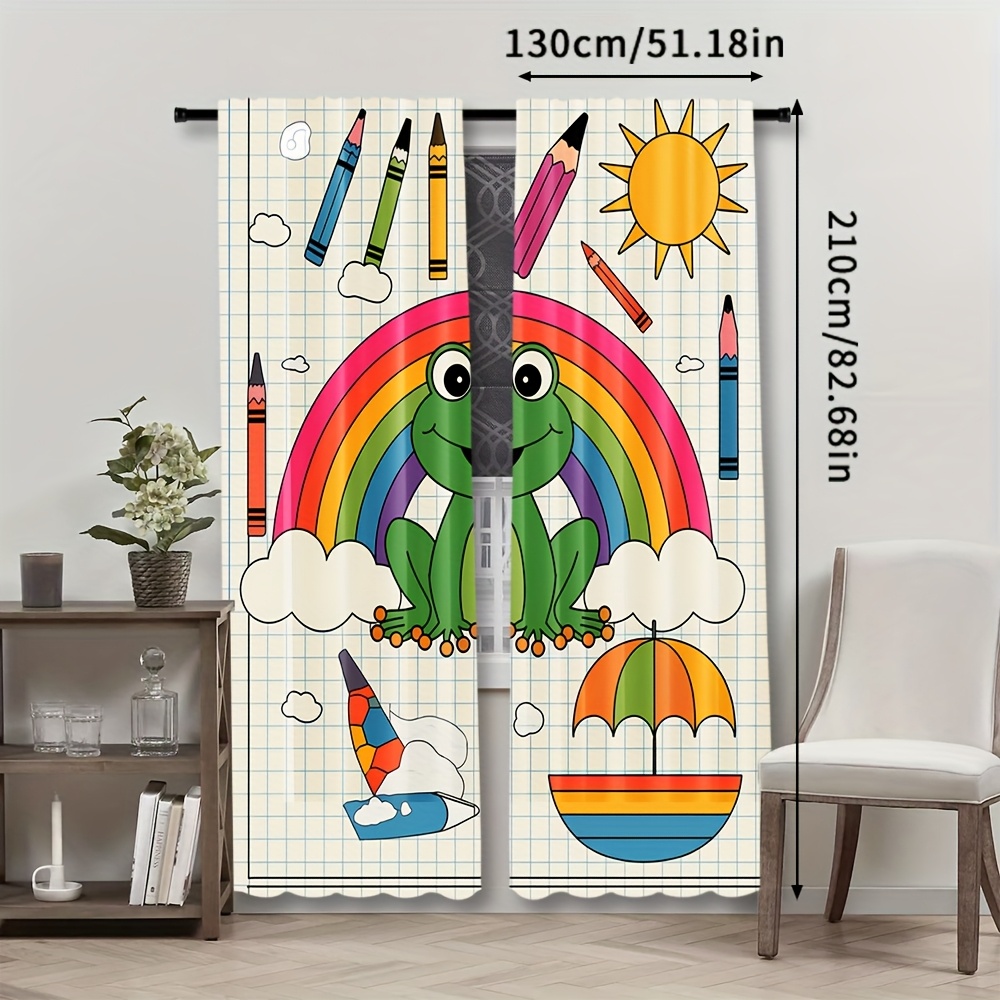 Linda cortina de rana arcoíris - Baby Nursery Themes Boy reseña y precio