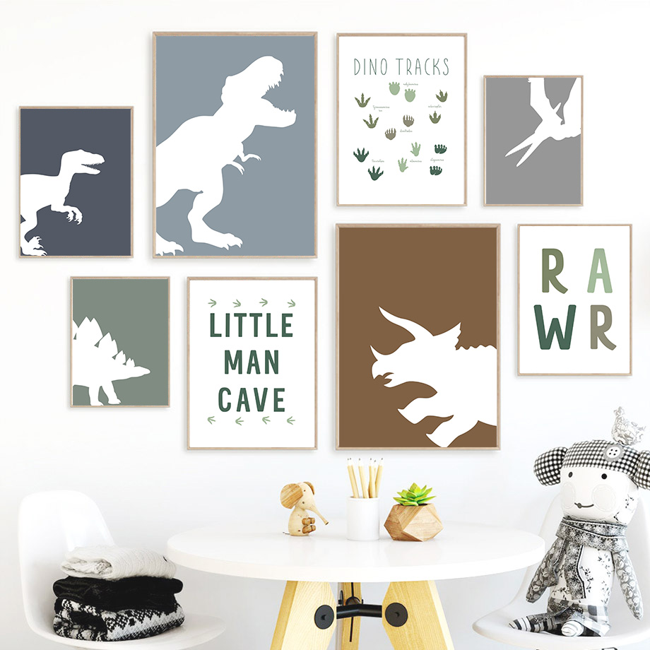 (Pintura en lienzo 2D) Dinosau - Baby Nursery Quotes reseña y precio