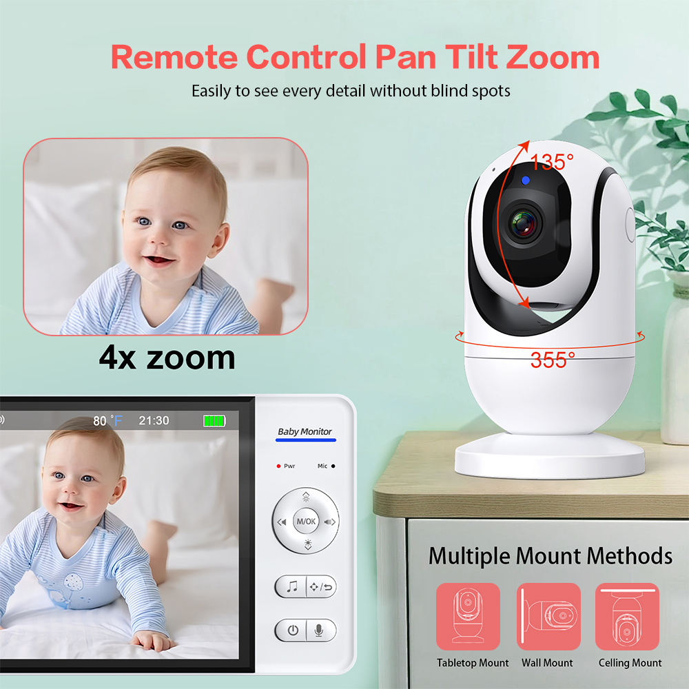 Monitor de vídeo para bebé, pa - Baby Nursery Camera reseña y precio
