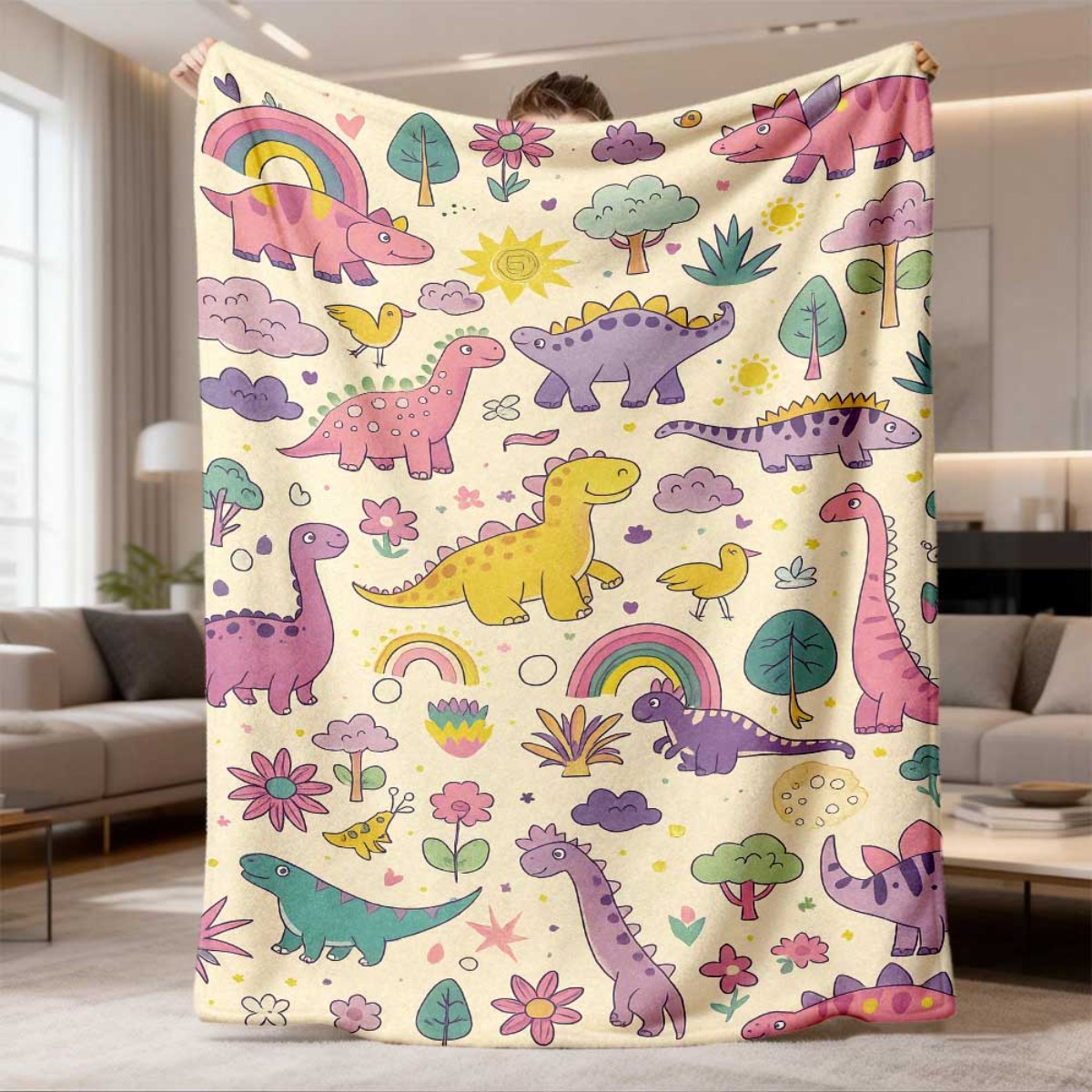 Manta de Dinosaurio Arcoíris S - Baby Nursery Themes Boy reseña y precio