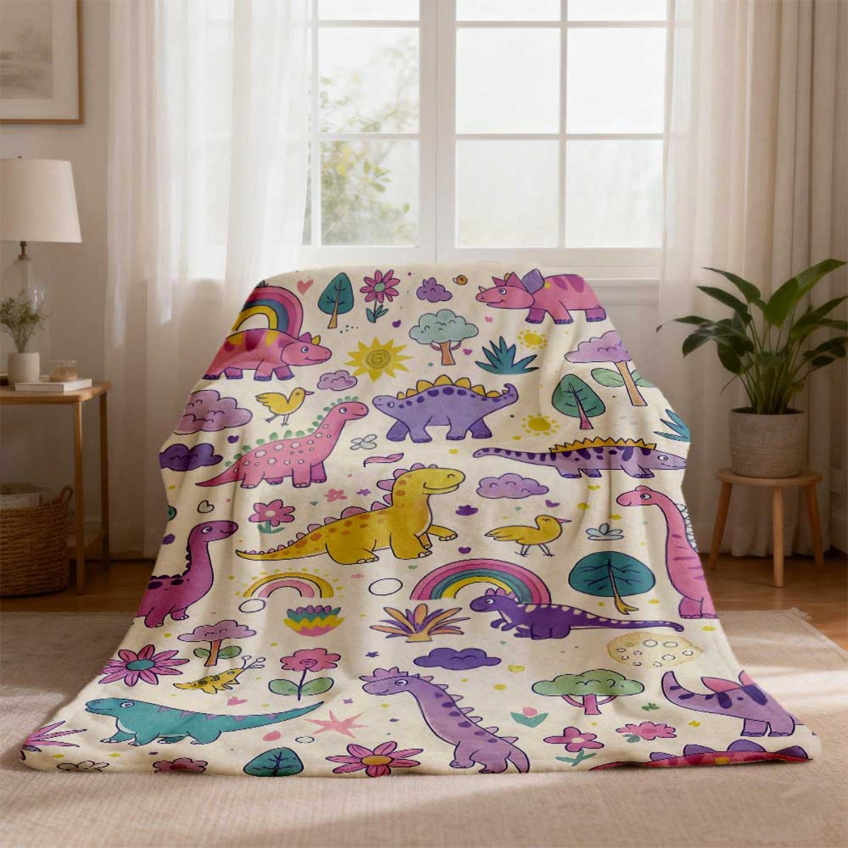 Manta de Dinosaurio Arcoíris S - Baby Nursery Themes Boy reseña y precio