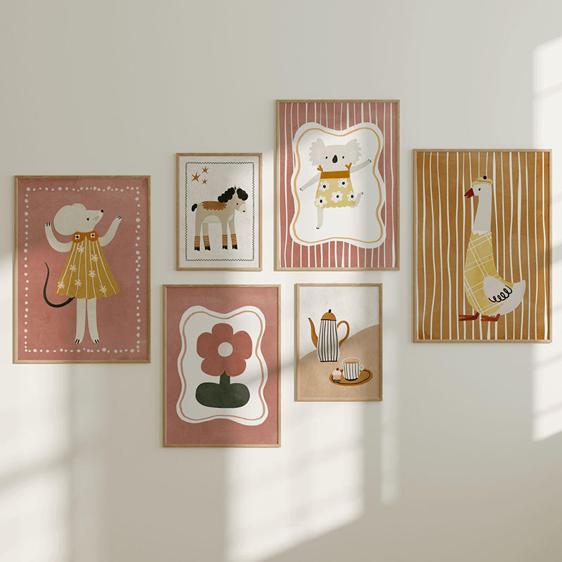 Póster de ratón, ganso, caball - Baby Nursery Images reseña y precio