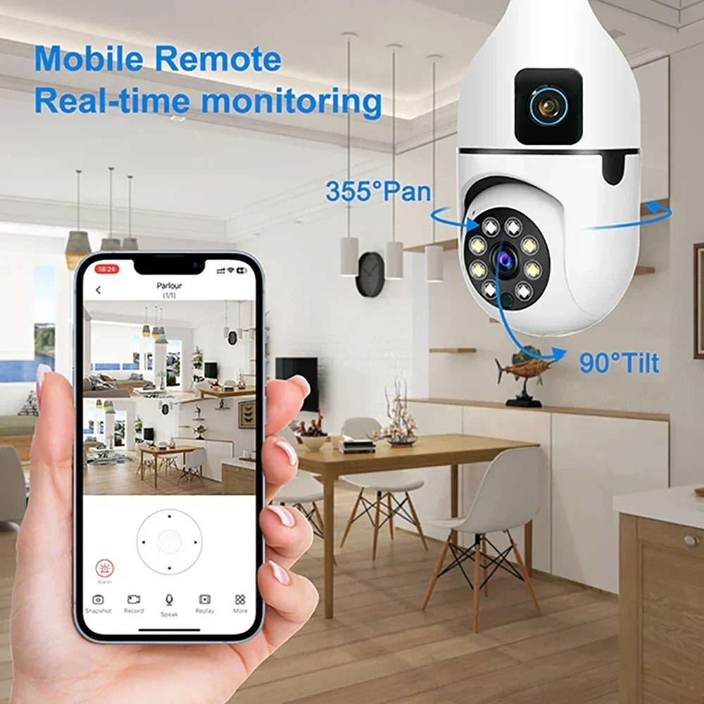 Cámara IP WiFi E27 con forma d - Baby Nursery Camera reseña y precio