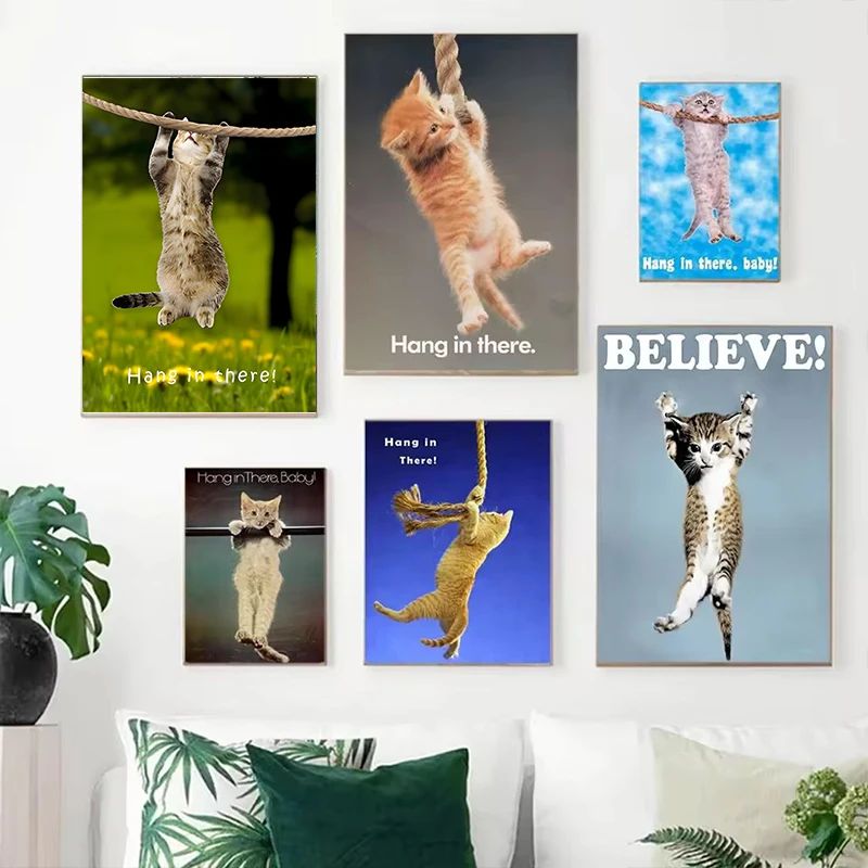 Póster de Yoga con bonito gato - Baby Nursery Images reseña y precio