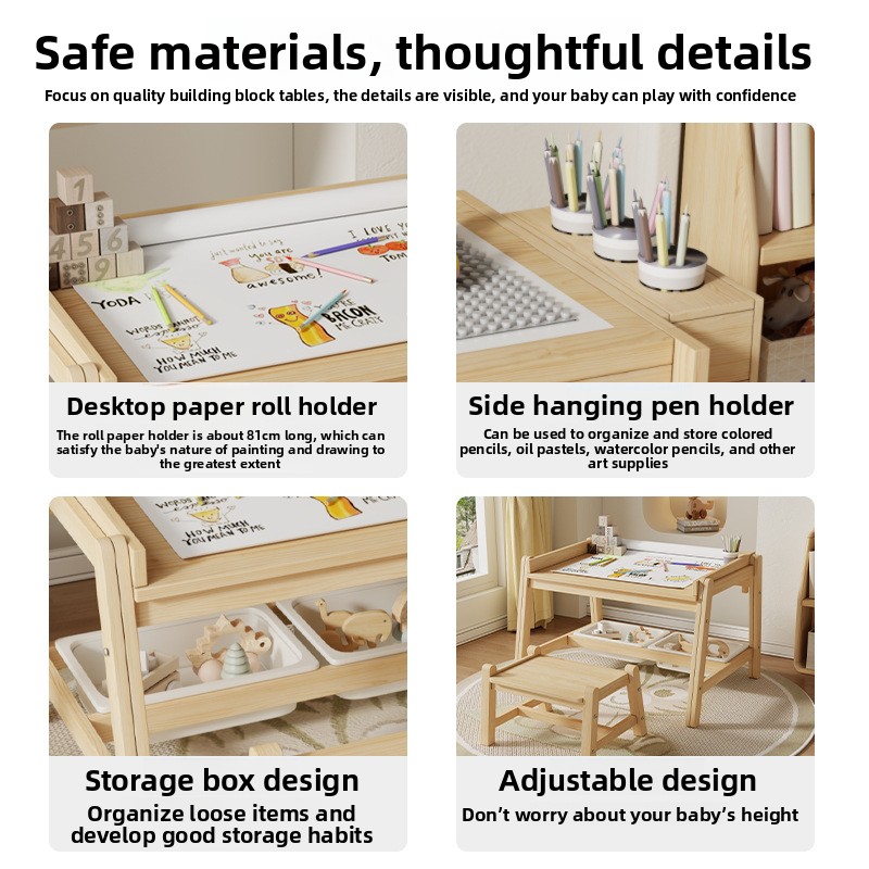 Mesas y sillas de madera maciz - Baby Nursery Table reseña y precio