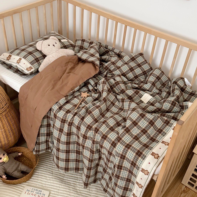 Edredón de lino de rejilla tra - Baby Nursery Bedding reseña y precio