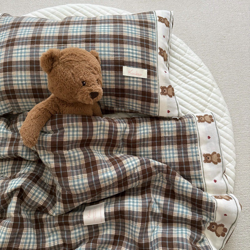 Edredón de lino de rejilla tra - Baby Nursery Bedding reseña y precio