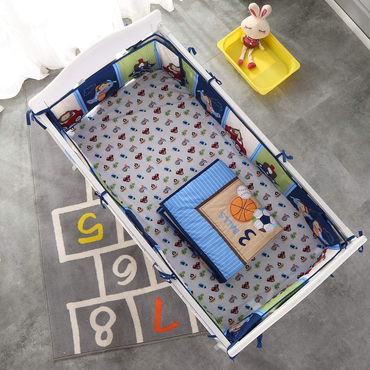 Juego de cama para cuna de 7 p - Baby Nursery Bedding reseña y precio