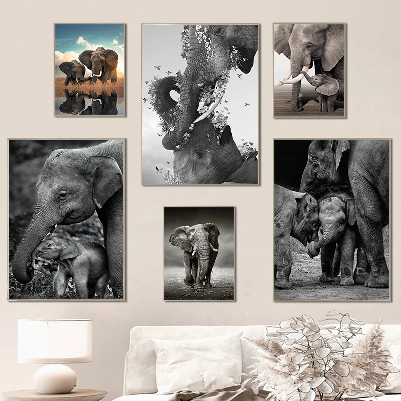 Carteles de familia de elefant - Baby Nursery Images reseña y precio