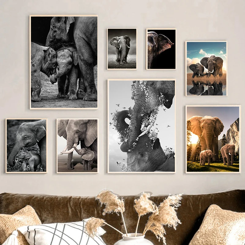 Carteles de familia de elefant - Baby Nursery Images reseña y precio